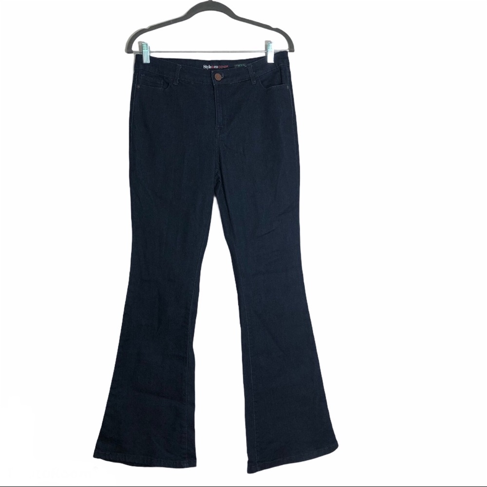 Style & Co flare leg dark wash petite jeans 12p